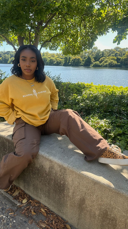 Reaping the Harvest Mustard crewneck sweatshirt